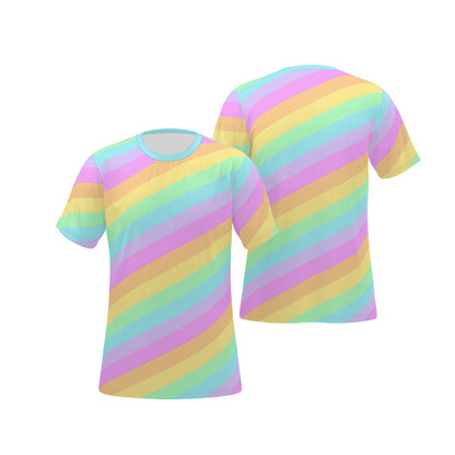 Kawaii fashion Jfashion Harajuku style Japanese street fashion Decora decora kei Cutecore Jojifuku Heisei retro colorful colors tee Fruity Rainbow T-Shirt (Color Block) pastel rainbow dopamine dressing cute 
