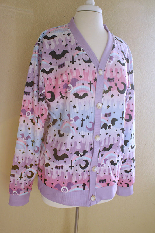 Dripping Sky Women's Ribbed Button Up Cardigan