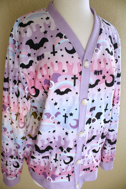 Dripping Sky Women's Ribbed Button Up Cardigan