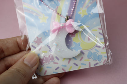 Magical Moon Necklace (White & Pink Cutie)