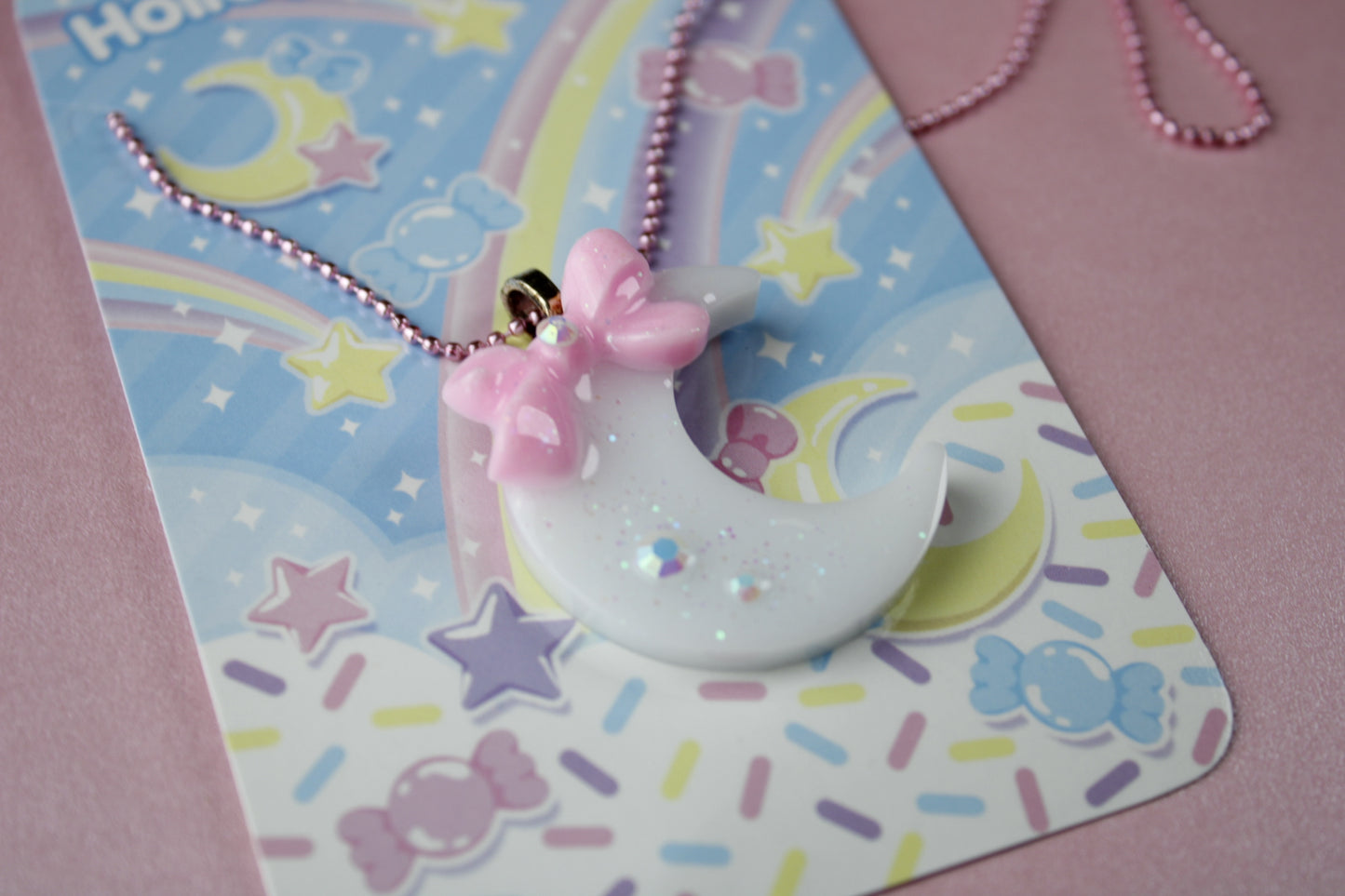 Magical Moon Necklace (White & Pink Cutie)