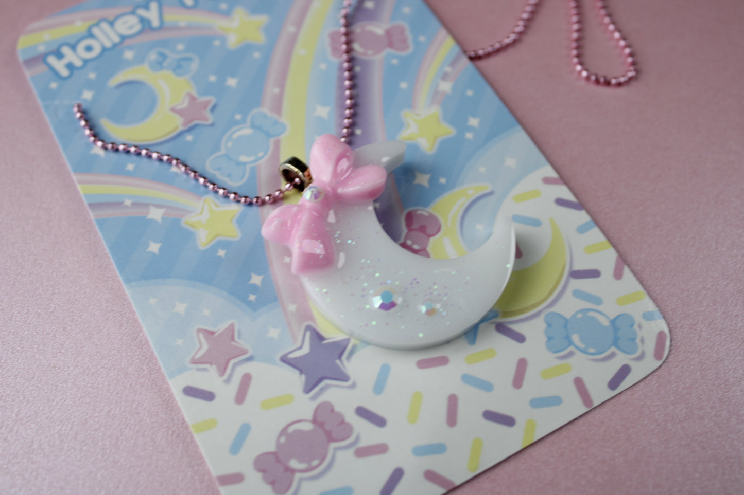 Magical Moon Necklace (White & Pink Cutie)