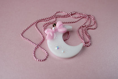 Magical Moon Necklace (White & Pink Cutie)