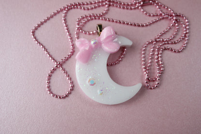 Magical Moon Necklace (White & Pink Cutie)