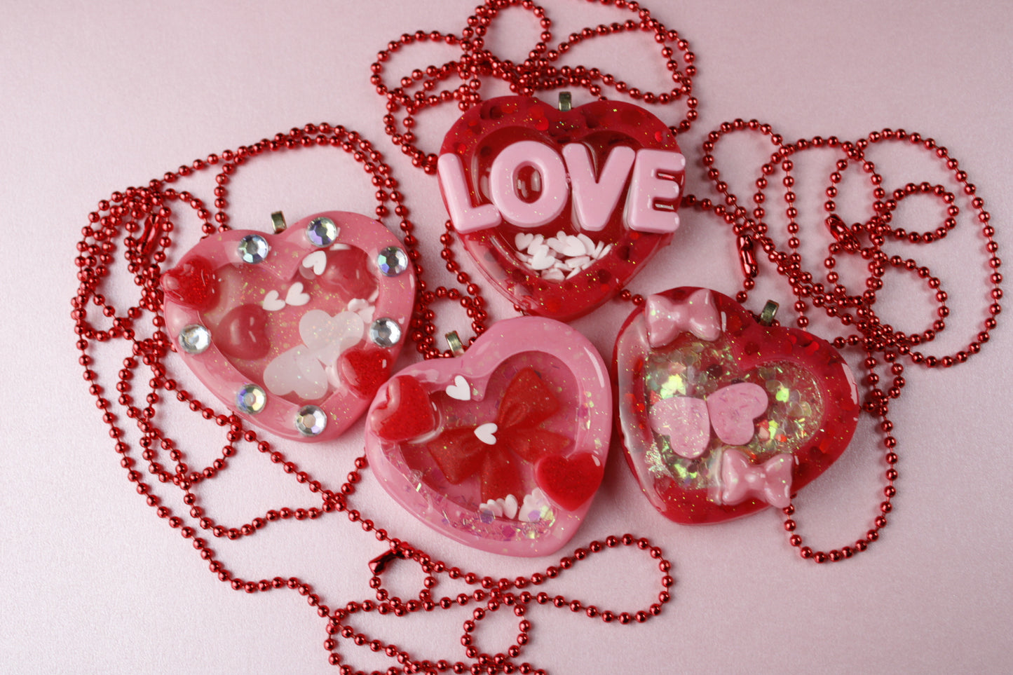 🩷 Lovecore Heart Shaker Necklace (Ribbon Heart Cutie) 🩷