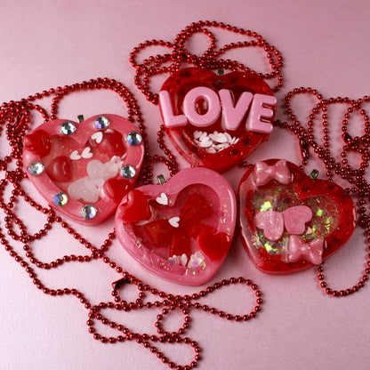 🩷 Lovecore Heart Shaker Necklace (Ribbon Heart Cutie) 🩷