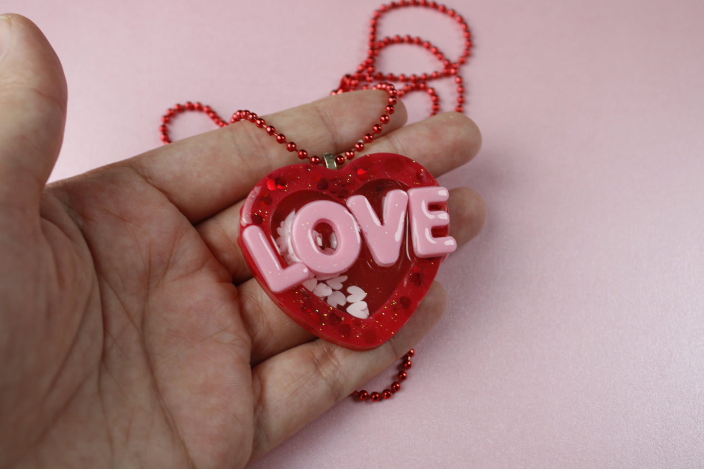 🩷 Lovecore Heart Shaker Necklace (LOVE ) 🩷