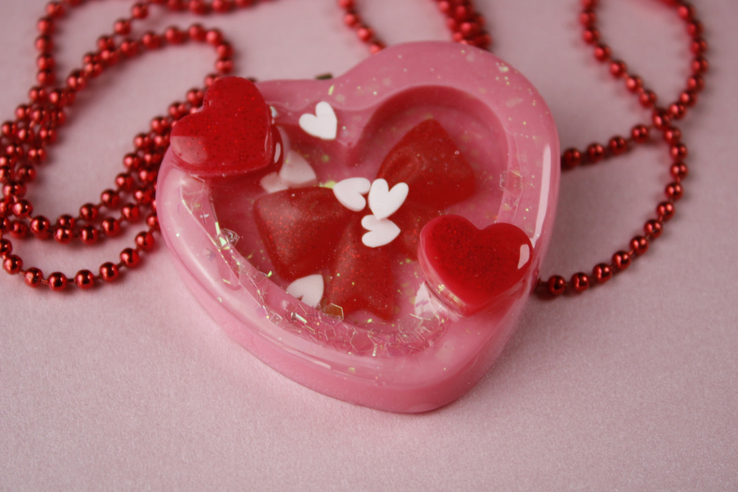 🩷 Lovecore Heart Shaker Necklace (Ribbon Heart Cutie) 🩷