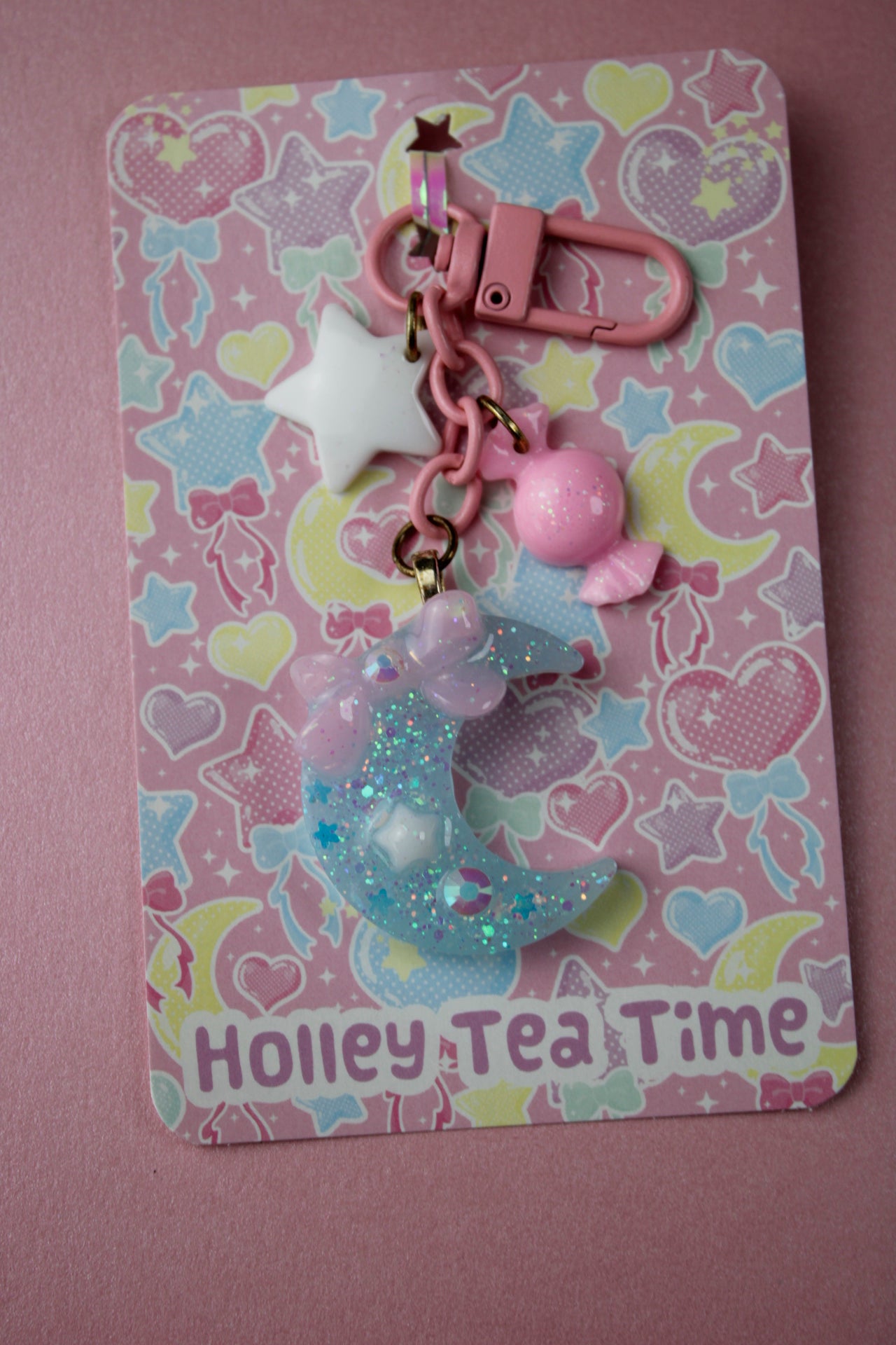 Twinkle Moon Keychain (Blue x Pink x White)