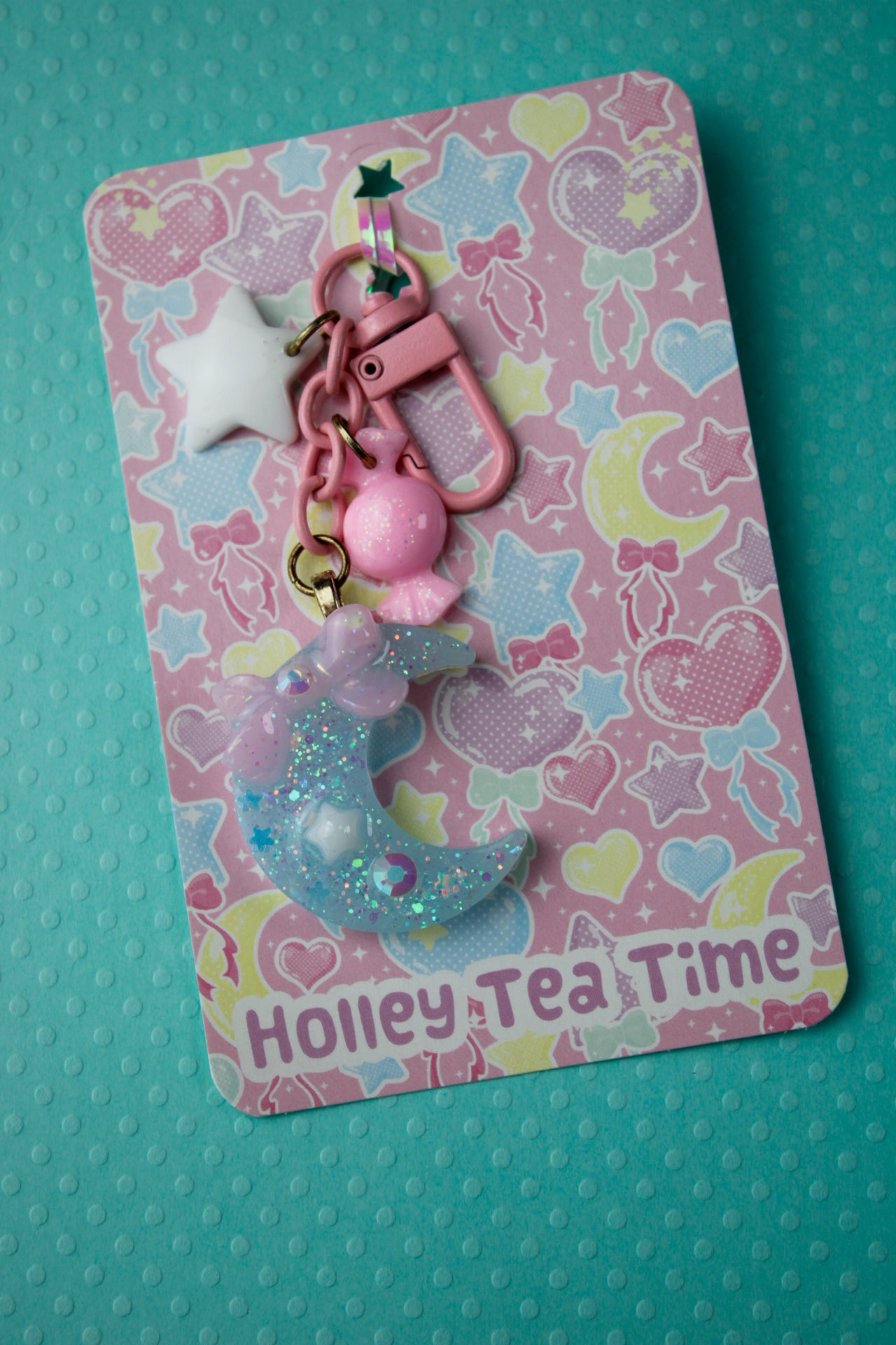 Twinkle Moon Keychain (Blue x Pink x White)