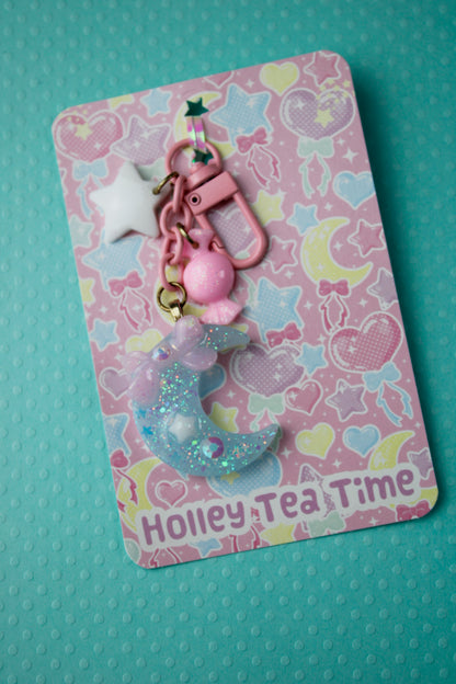 Twinkle Moon Keychain (Blue x Pink x White)