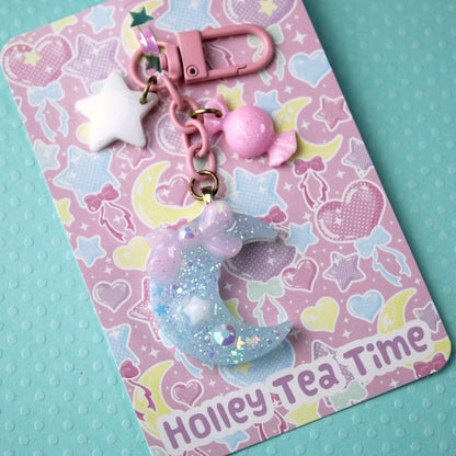 Twinkle Moon Keychain (Blue x Pink x White)