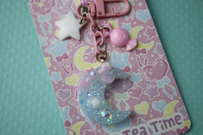 Twinkle Moon Keychain (Blue x Pink x White)