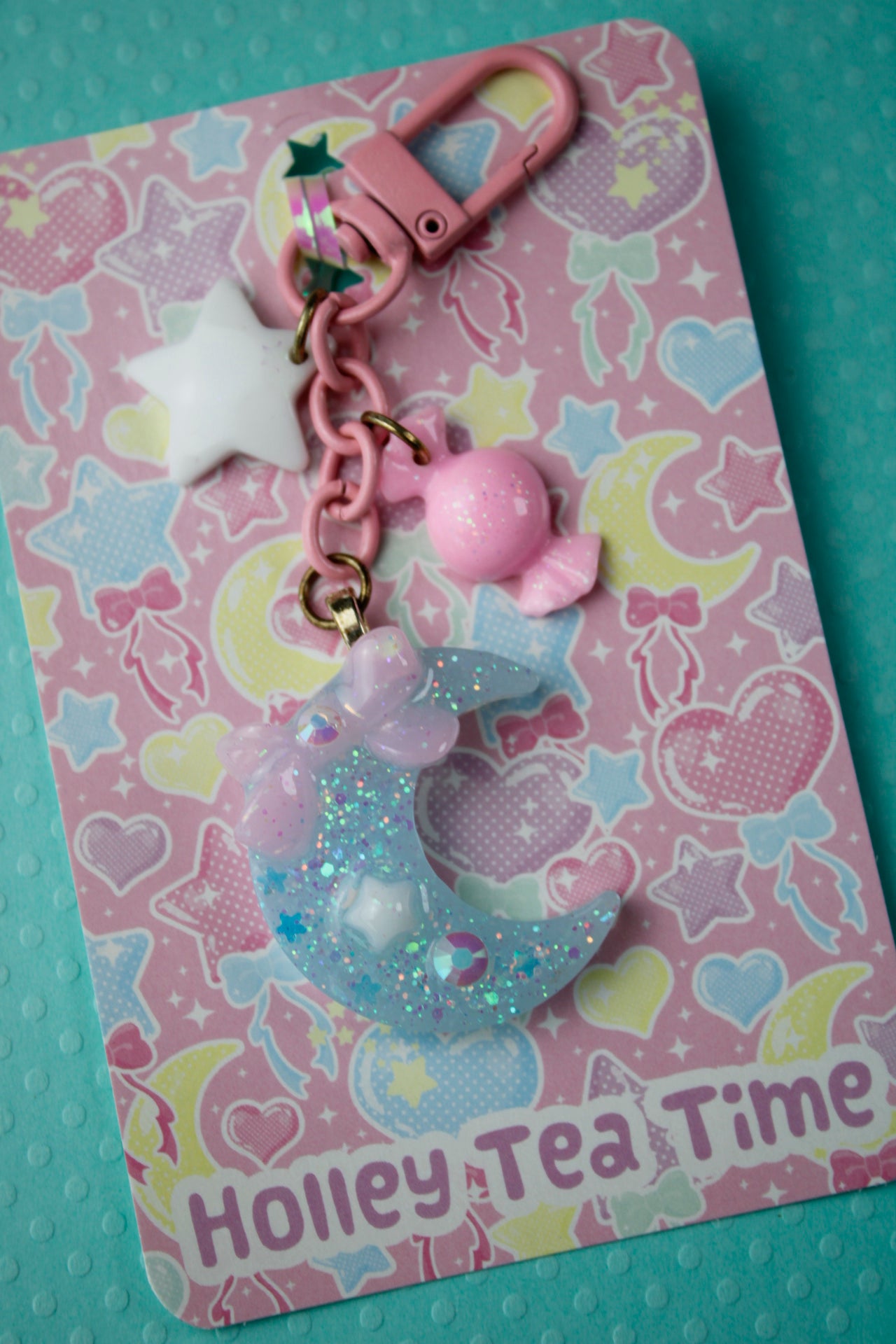Twinkle Moon Keychain (Blue x Pink x White)