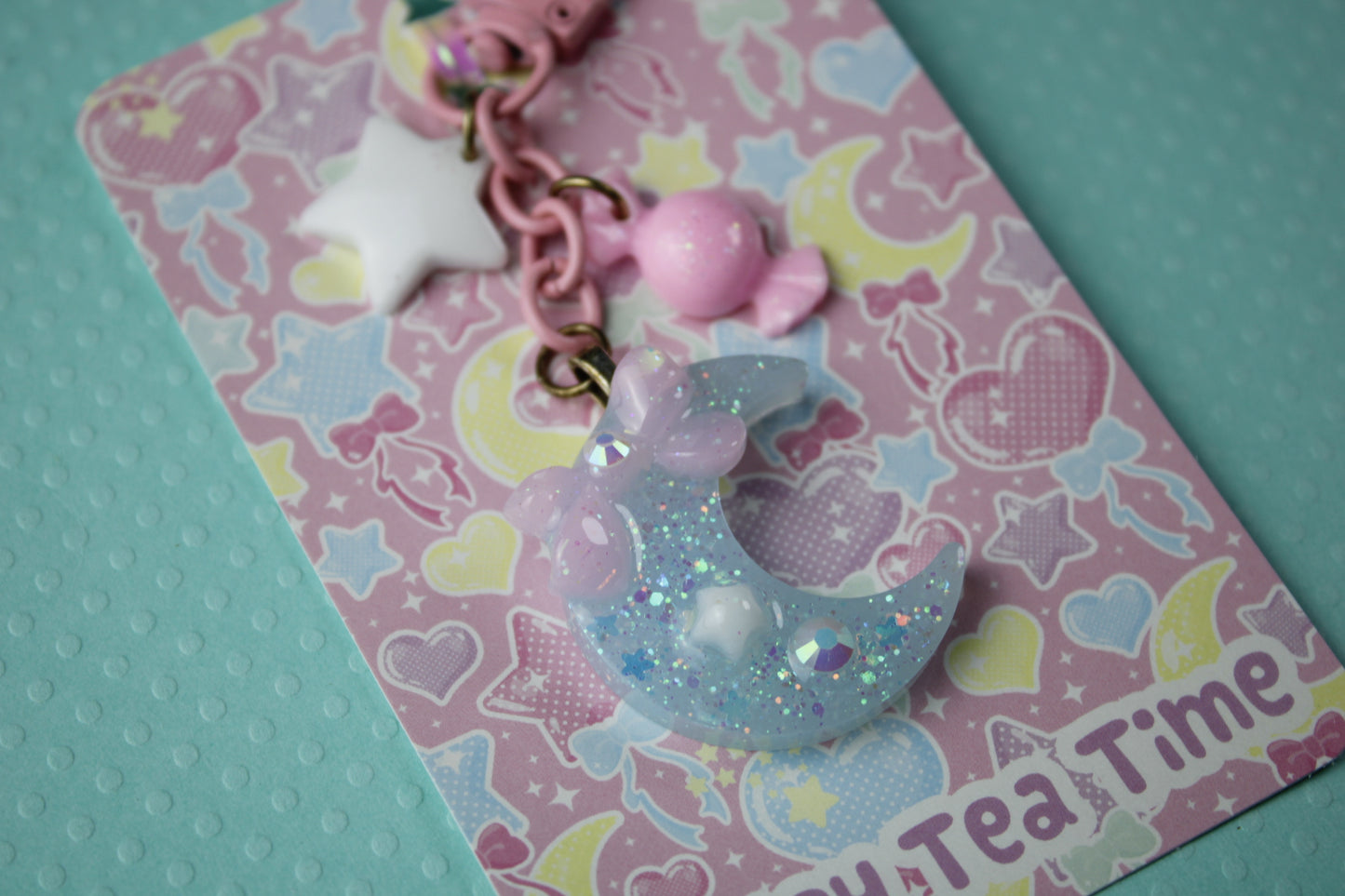 Twinkle Moon Keychain (Blue x Pink x White)