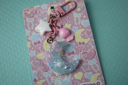 Twinkle Moon Keychain (Blue x Pink x White)