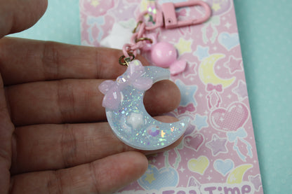 Twinkle Moon Keychain (Blue x Pink x White)