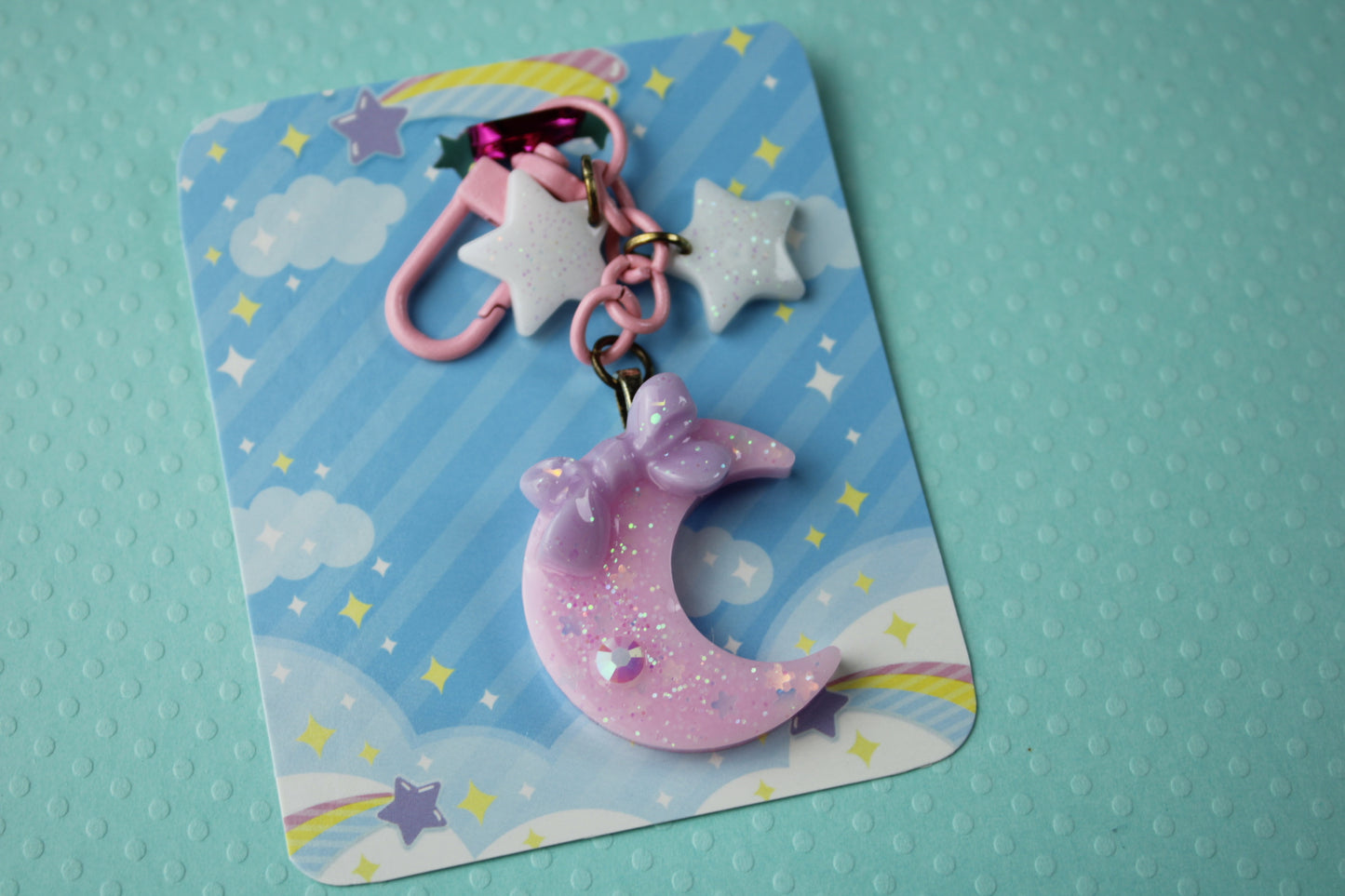 Twinkle Moon Keychain (Pink x Lilac x White)