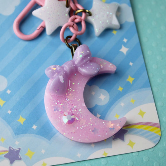 Twinkle Moon Keychain (Pink x Lilac x White)