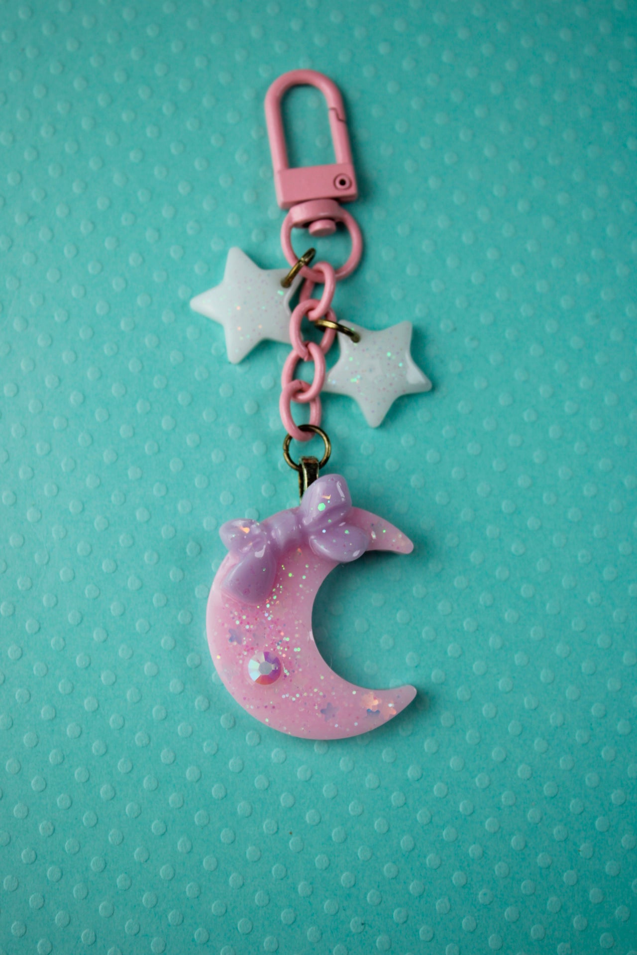 Twinkle Moon Keychain (Pink x Lilac x White)