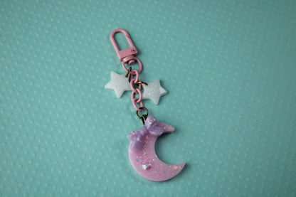 Twinkle Moon Keychain (Pink x Lilac x White)