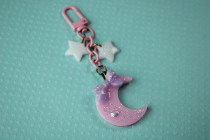 Twinkle Moon Keychain (Pink x Lilac x White)