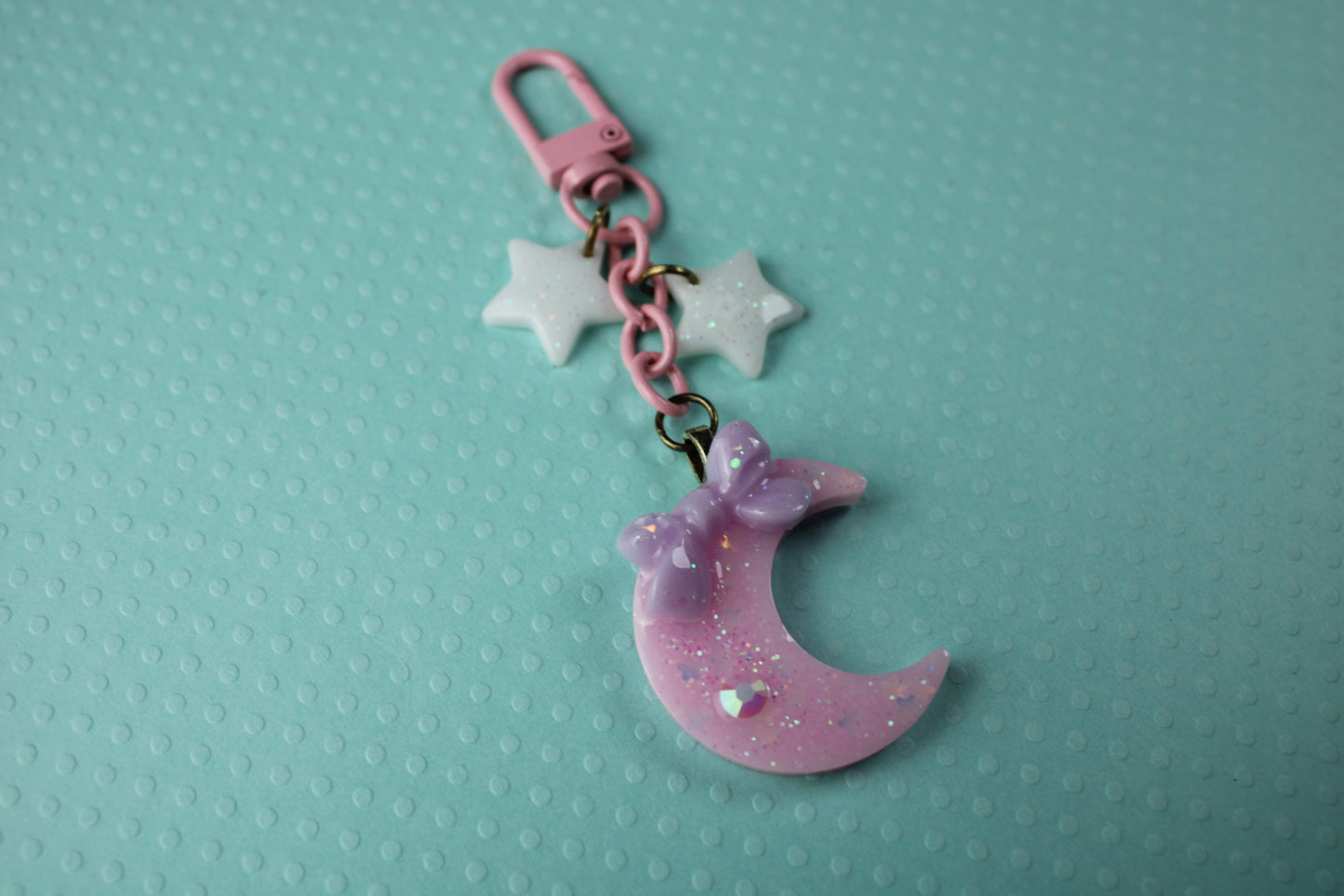 Twinkle Moon Keychain (Pink x Lilac x White)