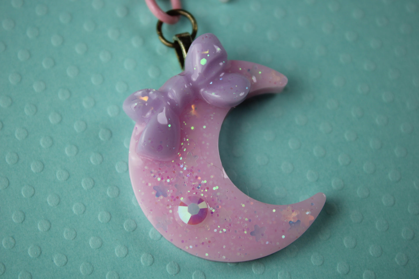 Twinkle Moon Keychain (Pink x Lilac x White)