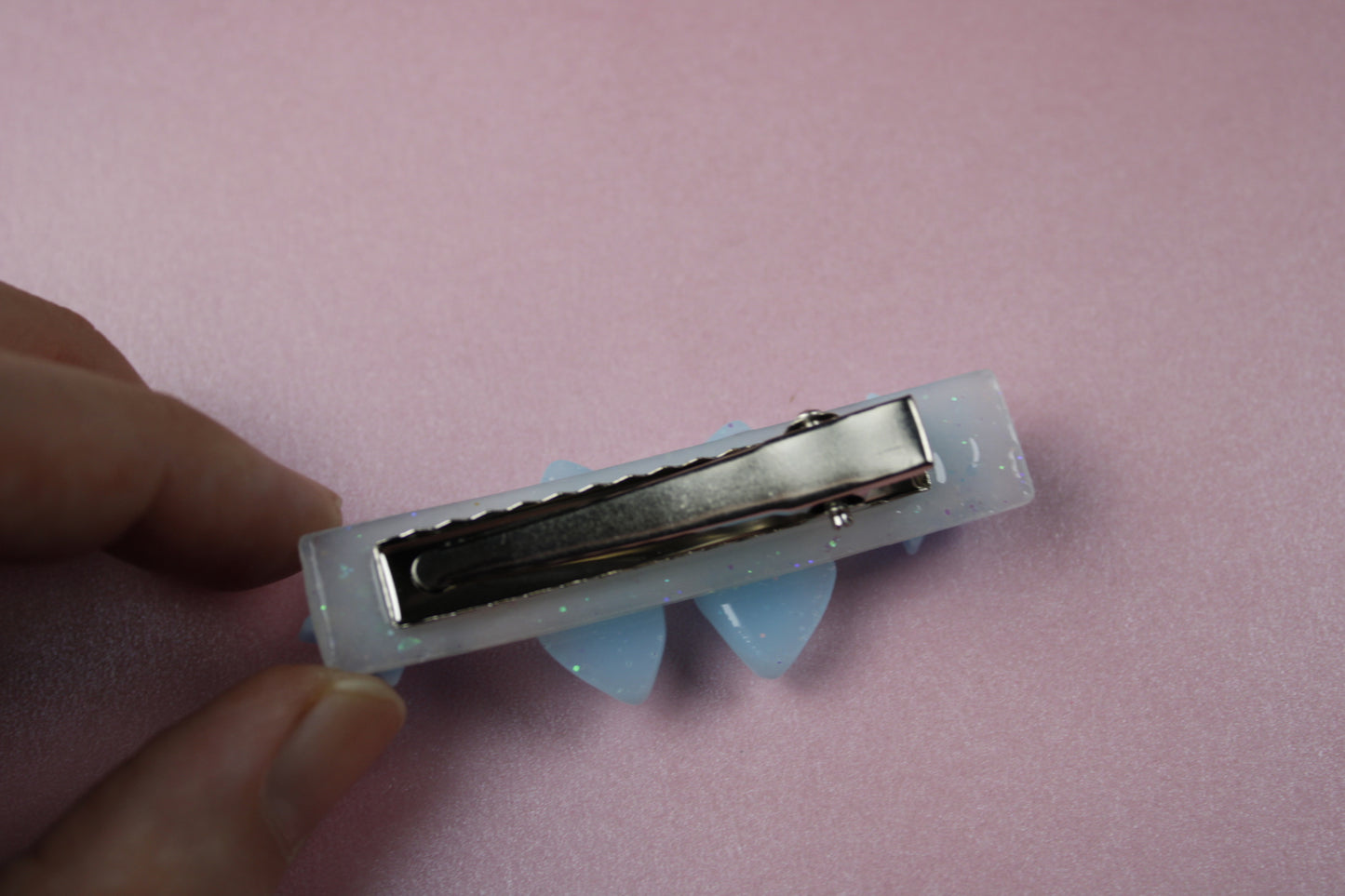 Cute Ribbon Star Sparkly Hair Clip (Blue & White Tenshi Kaiwai)