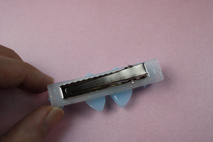 Cute Ribbon Star Sparkly Hair Clip (Blue & White Tenshi Kaiwai)