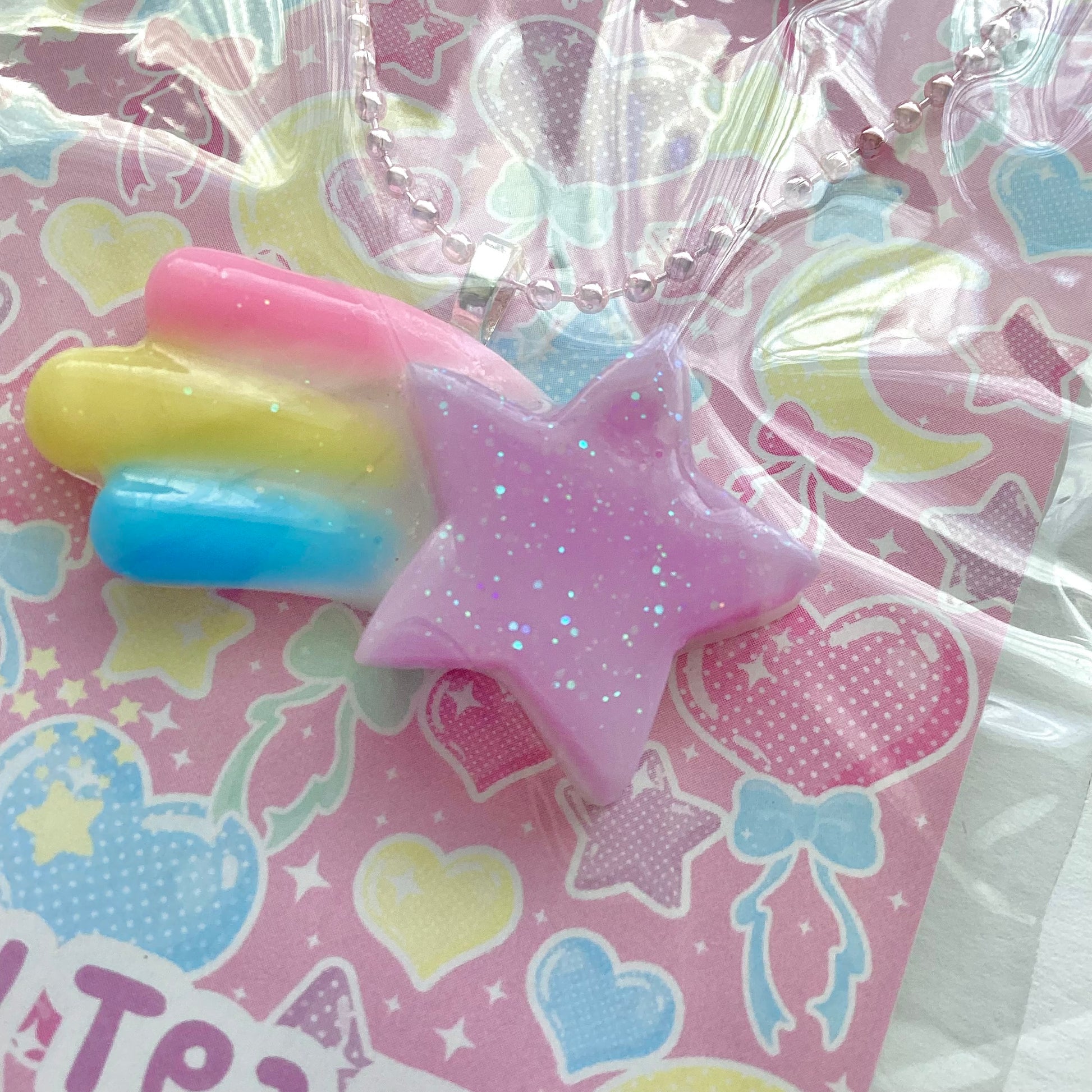 Shooting Star Magic Necklace Mahou Kei Fairy Kei Yume Kawaii (Pastel) Kawaii fashion Jfashion Harajuku style magical girl cutecore jojifuku heisei retro stars
