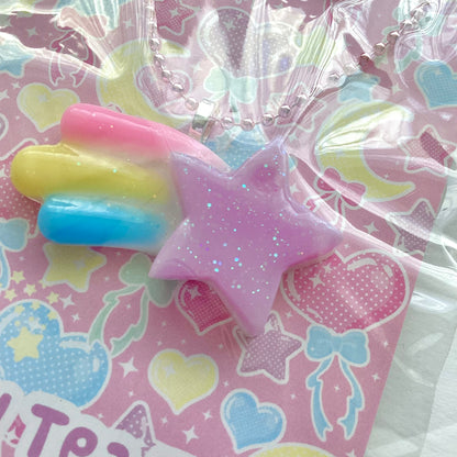 Shooting Star Magic Necklace Mahou Kei Fairy Kei Yume Kawaii (Pastel) Kawaii fashion Jfashion Harajuku style magical girl cutecore jojifuku heisei retro stars