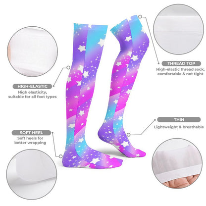 Galactic Wish Over Knee Stocking Socks
