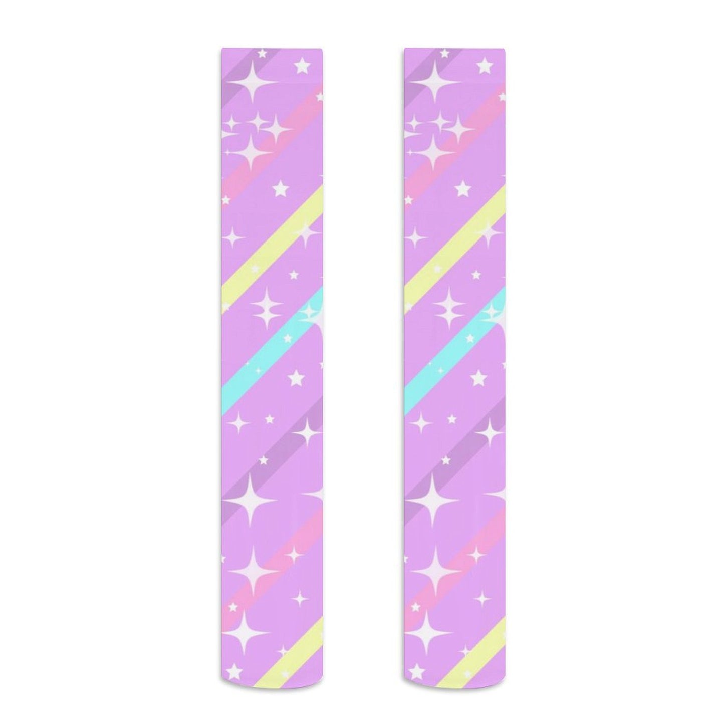 Sparkle Stars Over Knee Stocking Socks (Purple)