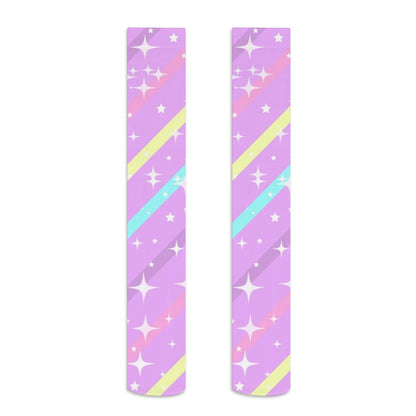 Sparkle Stars Over Knee Stocking Socks (Purple)