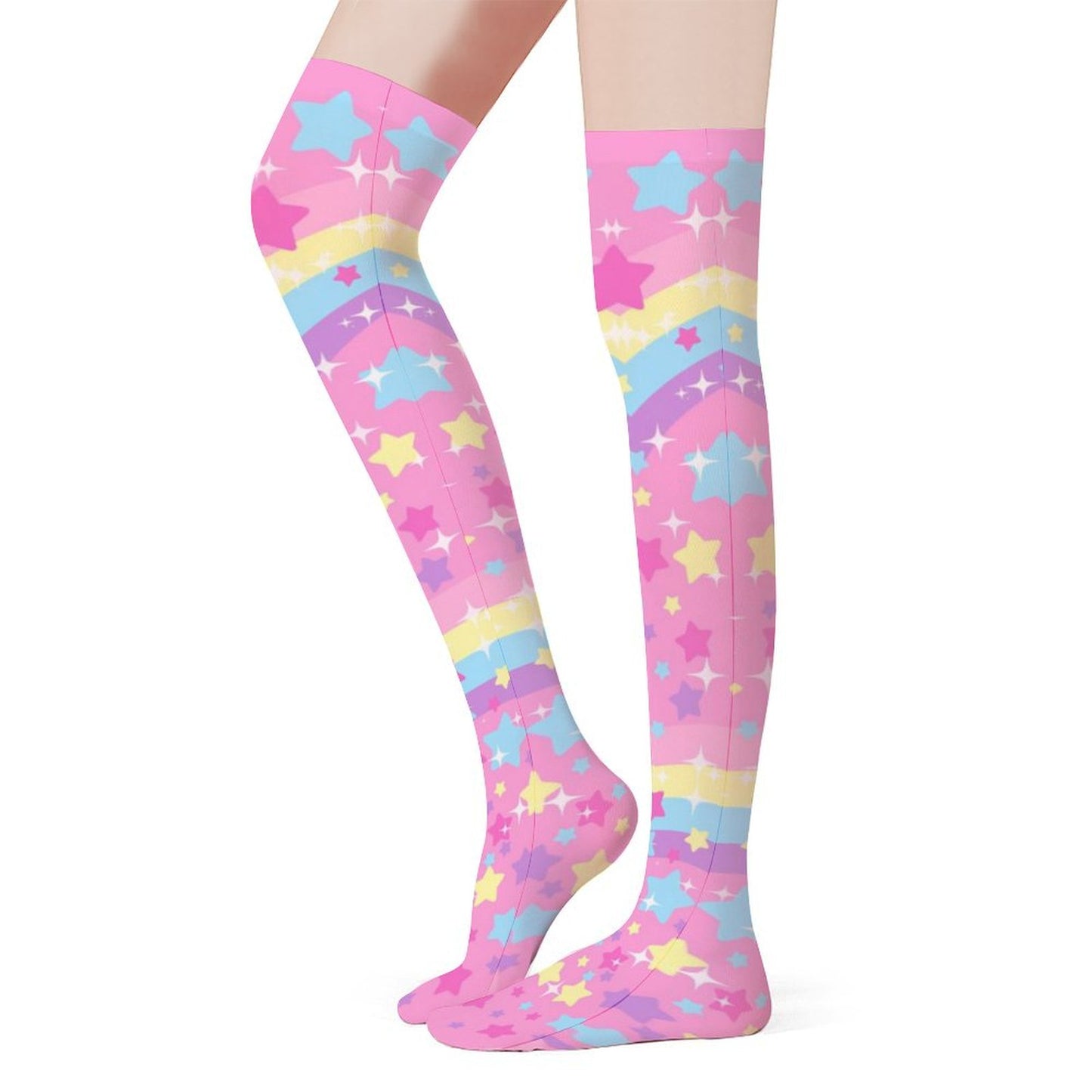 Bubbles Rainbow Land Over Knee Stocking Socks