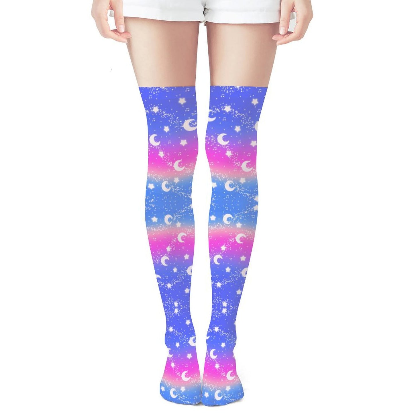 Magical Fairy Time Over Knee Stocking Socks (Rainbow Twilight)