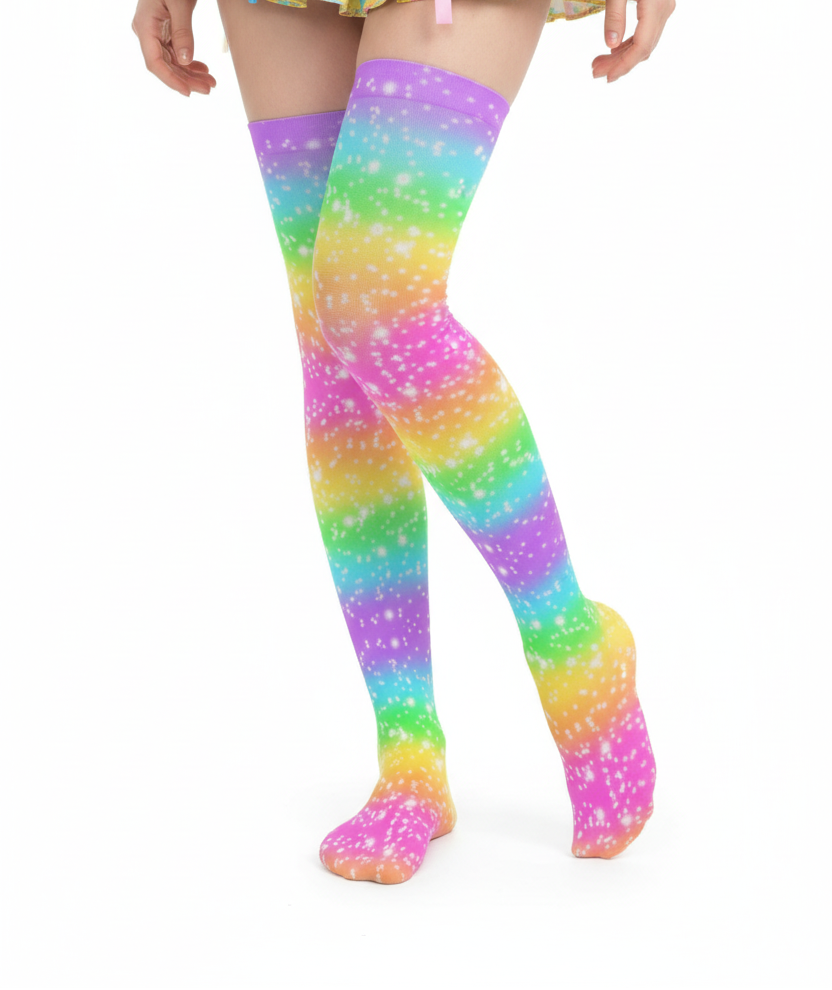kawaii fashion decora kei over knee stocking socks pop kei pantyhose jfashion harajuku style

