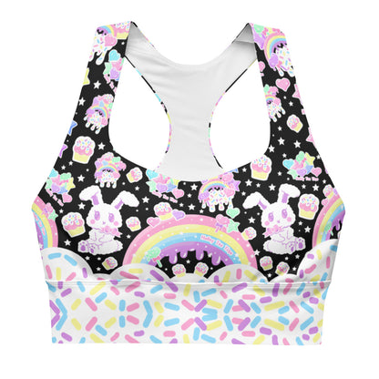 kawaii sprinkles sports bra pop kei harajuku jfashion decora kei rainbow bunny sweets candy cupcake active wear