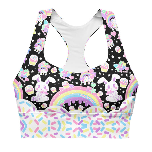 kawaii sprinkles sports bra pop kei harajuku jfashion decora kei rainbow bunny sweets candy cupcake active wear