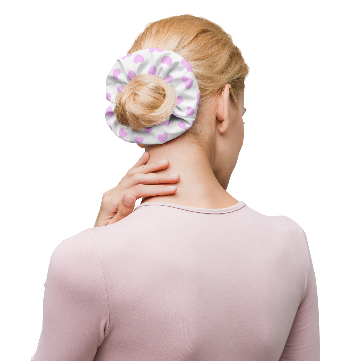 Sweet Love Hearts Scrunchie (Pink x White)