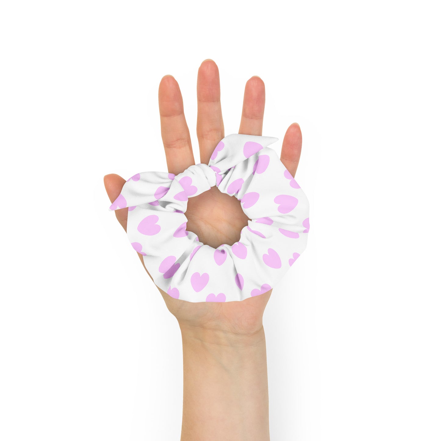 Sweet Love Hearts Scrunchie (Pink x White)