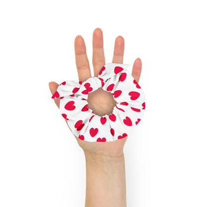 Sweet Love Hearts Scrunchie (Red x White)