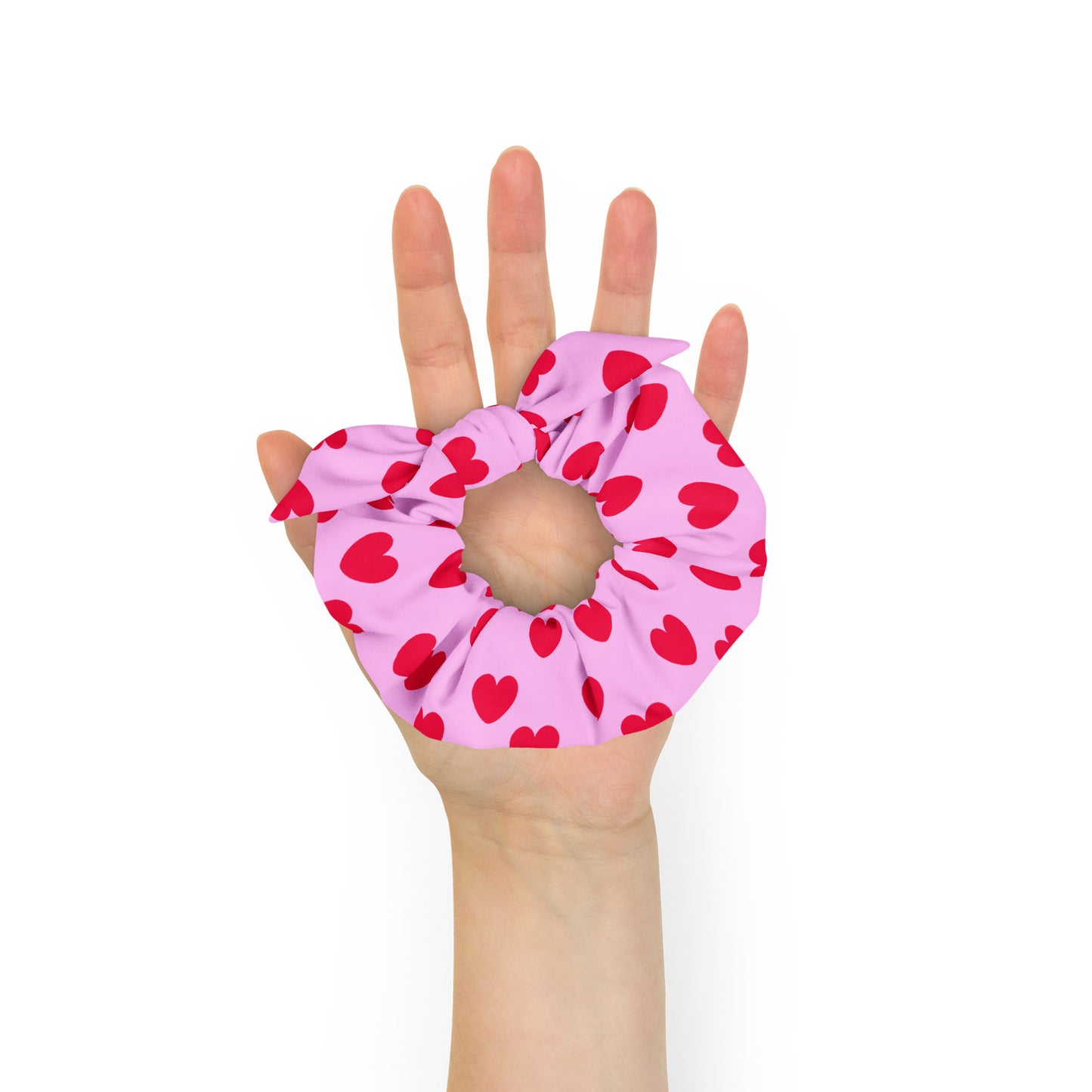 Sweet Love Hearts Scrunchie (Red x Pink)