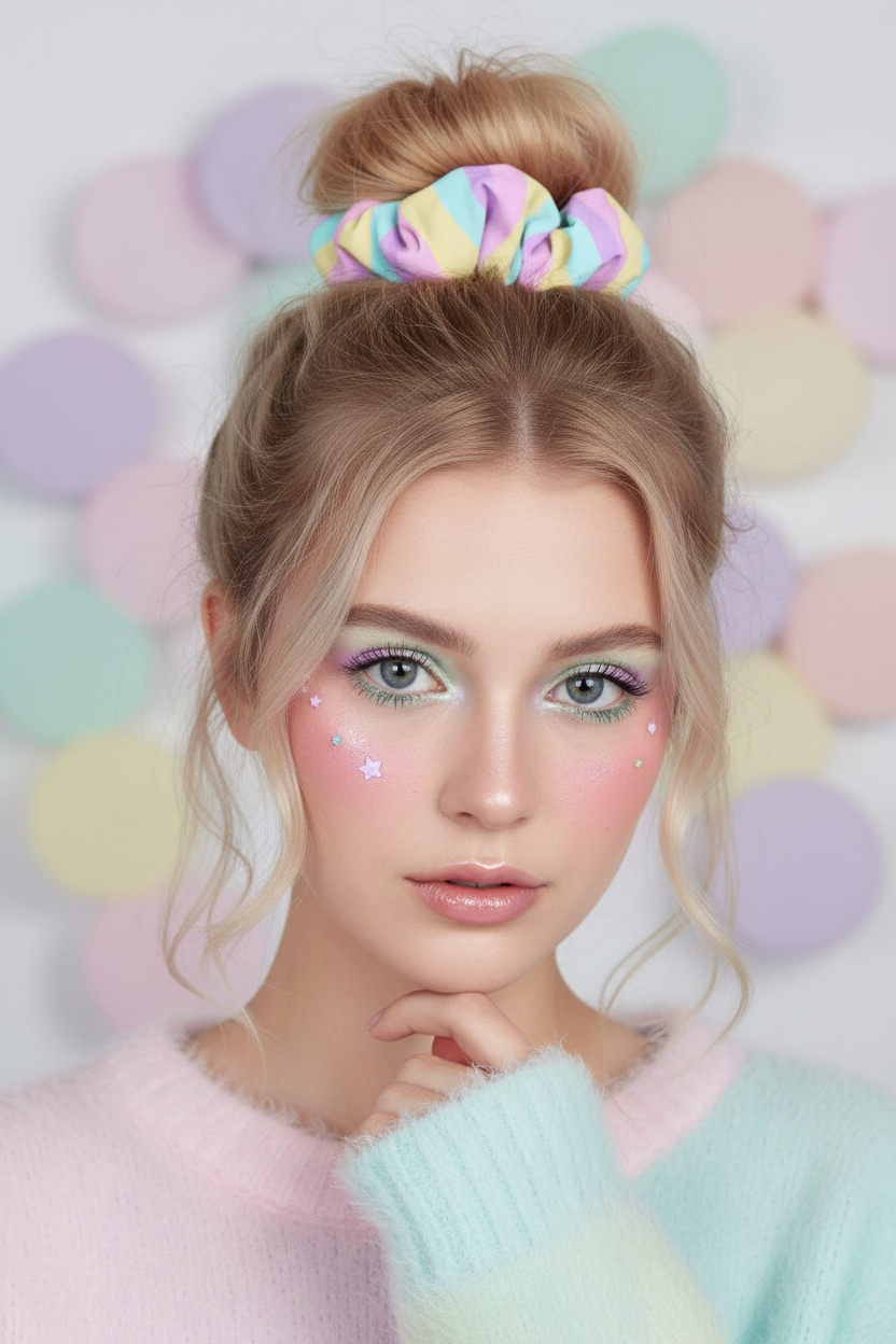 Pastel Stripes Scrunchie (Color Block)