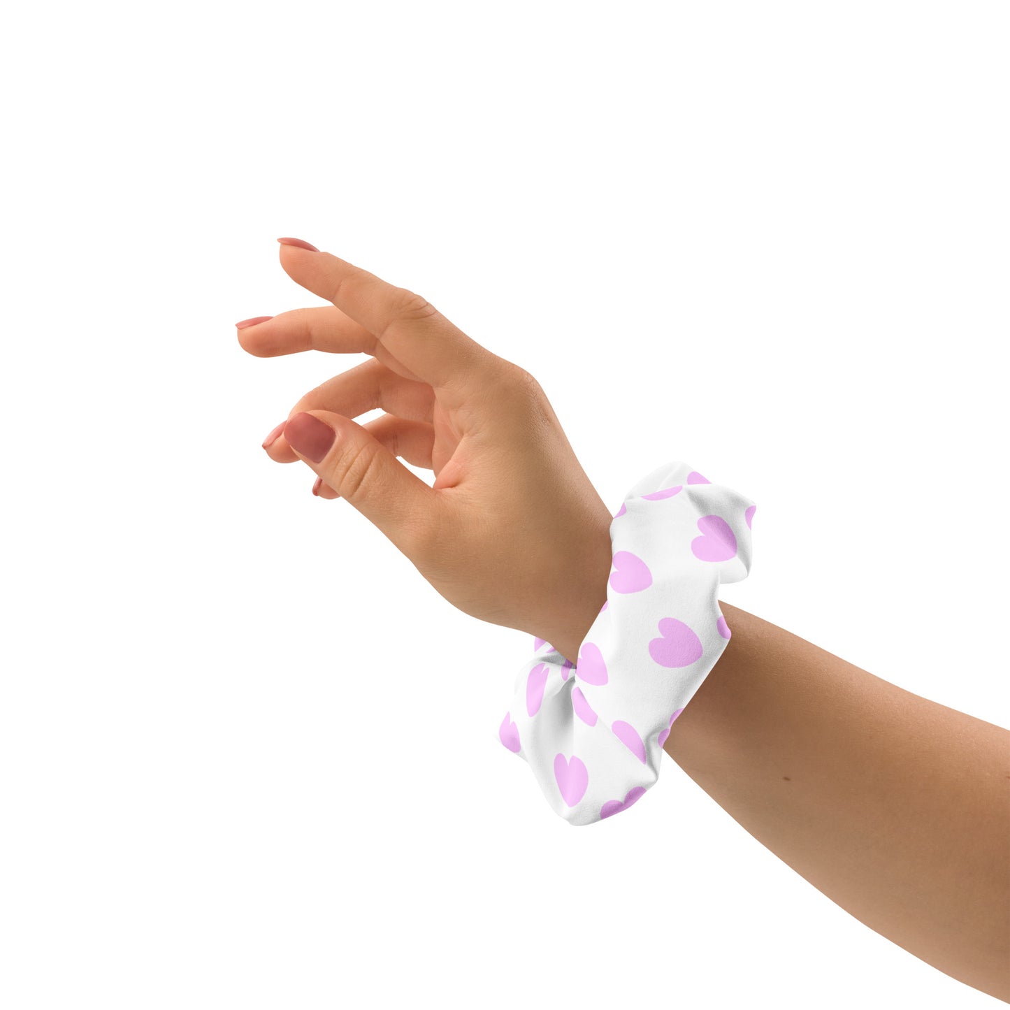 Sweet Love Hearts Scrunchie (Pink x White)