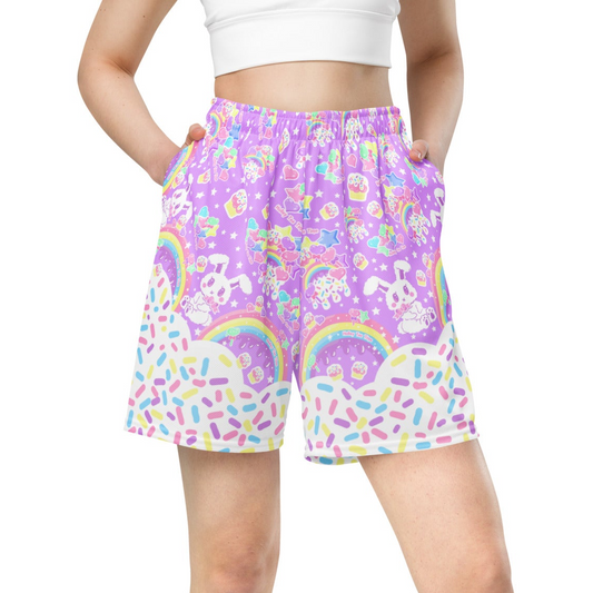 Rainbow Sweets Unisex Athletic Sports Mesh Shorts (Purple)