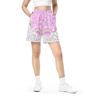 Kawaii mesh shorts activewear sportswear cutecore harajuku fashion jfashion rainbow sweets candy sprinkles  bunny cute 