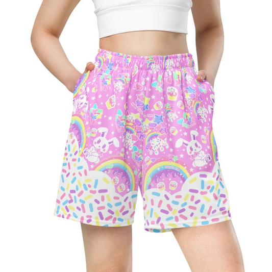 Rainbow Sweets Unisex Athletic Sports Mesh Shorts (Pink)