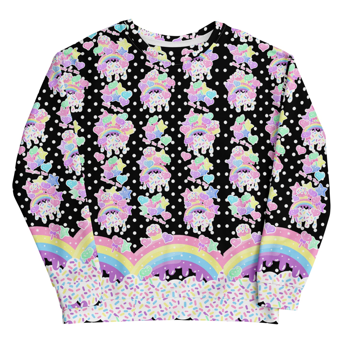 Kawaii fashion decora kei rainbow candy sprinkles sweatshirt jumper sweets harajuku fashion jfashion pop kei